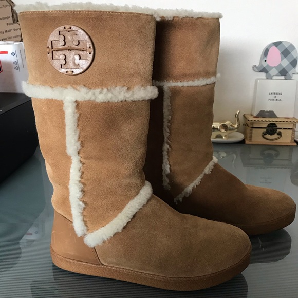 Tory Burch Shoes - Tory Burch Amelie Tan Sheepskin Shearling Boot
